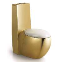 Chaozhou One Piece Ceramic gold plated toilet bowl for sale