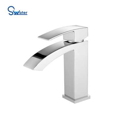 SWATER C06 China faucet manufacturer single handle brass bathroom waterfall bath water basin faucet