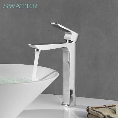 Swater Factory Prices Deck Mount Modern Brushed Nickel Bathroom Sink Faucet