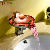 Fyeer Factory Price Cheap Bathroom Waterfall Led Basin Faucet