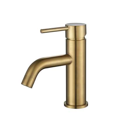 Swan Spout Single Handle Luxury Bathroom Gold Sink Faucets