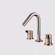 Antique Bathroom Faucet In Matte Brushed Gold Brass Basin Faucet Double Handle Three Hole Sink Mixer Tap