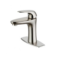 Fashion Design Single Lever Deck Mounted Fast Open Satin Nickel High Pressure  Bathroom Faucet