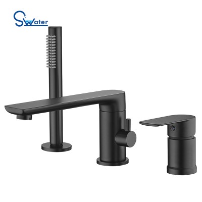 Swater unique brass bathtub mixing faucet hot and cold water mixer with hand shower