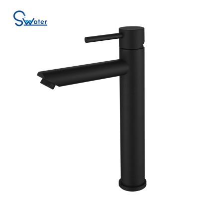 High Quality Single Hole Antique Brass Matt Black Bathroom Tap Price