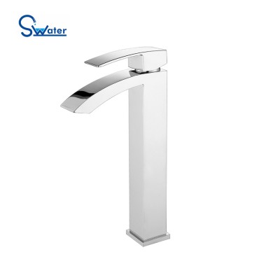 Chrome ceramic cartridge  prices basin faucet waterfall hot and cold water mixer taps