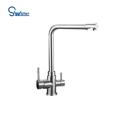 3 Way Kitchen Sink Faucet Double Handle Portable Health Ro System Faucet