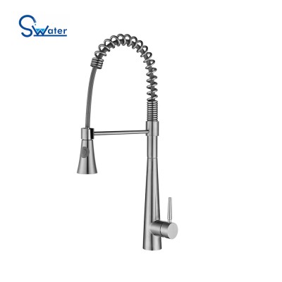 Single Handle Restaurant Kitchen Faucet Flexible Inox 304 Pulldown Sink Kitchen Faucet