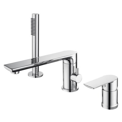 Hot sale chrome bathroom fittings bath shower faucet with hand deck mounted bathtub tap