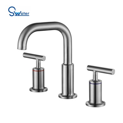 Elegant high end 3 hole two handle separate lavatory rustic bathroom taps basin mixer