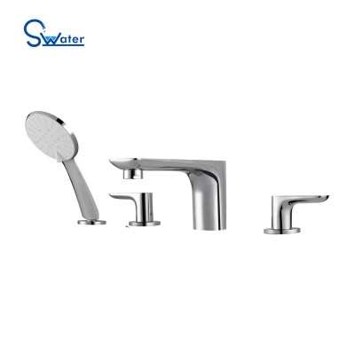 High quality brass chromed bath shower faucets with hand shower bathtub faucet